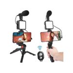 Generic Vlogging Kit LED Video Light Tripod Phone Holder With Microphone