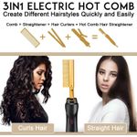 Generic  Electric Hot Comb Brush Professional Hair Straightener - image 7