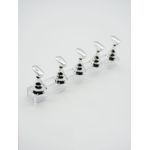Generic 5pcs Sier Acrylic Design Practice With 1pc Clear Base Holder Magnetic Nails Training Fingernail