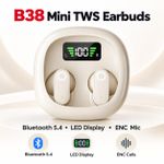 Generic B38 Mini TWS Wireless Earbuds Bluetooth 5.4 with LED Battery Display, ENC Mic, Touch Control, Type-C, IPX4 – Beige