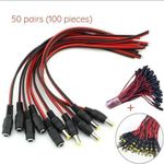 50 Pairs(100 Pcs) Male & Female DC Power Adapter Connectors