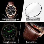 POEDAGAR Quality Leather Wristwatch Waterproof - image 3