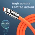 Generic 3-in-1 USB Charger Cable - Fast Charging, Silicone, Orange/Blue - image 8