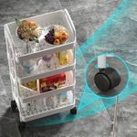 SIKITUT 4-Tier Wheeled Storage Trolley, Rolling Cart with Multi-level Storage Rack White - image 3