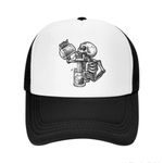 Double Colors Design Face Cap: Black
