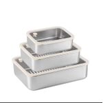 Generic Stainless Steel 304 Storage Boxes with Tempered Glass Lids