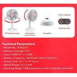 itel  3600mAh Rechargeable Fan with Rotating Head, 3 SPEED - image 2