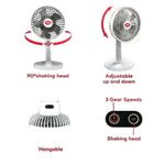 itel  3600mAh Rechargeable Fan with Rotating Head, 3 SPEED - image 3