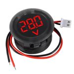 Generic Round Mini DC Voltmeter 4-100V 2-Wire LED Panel Meter For Car Solar Battery,Red - image 8
