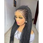 Long Box Braided Lace Front Wig (Jet Black