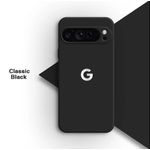 Google Pixel 6A Silicone Phone Case & Pouch With Camera Protection - Scratch Resistance, Shockproof Protective Case Black  - ( GP ) - image 2
