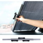Generic 70Cm Auto Sunshade, Retractable Windshield Sun Shade, Quick Install Durable Breathable Mesh Cover, Suitable for UV Sun Protection