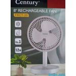 product_image_name-Century-8 Inches Rechargeable Fan With LED Light FRCT-20-2