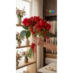 Genera Seven headed red artificial flowers 