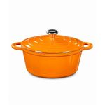 Generic 4-Piece Enameled Cast Iron Cookware Set – Non-Stick Pots & Frying Pan - Orange - image 6