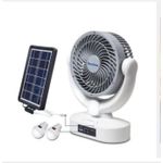 Duravolt Duravolt, Solid 7 Inches 3 In 1 Rechargeable Table Fan With Solar Panel Bulbs - image 2
