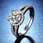 Fashion Adjustable Trendy Diamond Proposal Ring With Case
