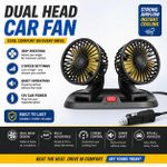 Generic Universal 12V Dual Head Car Fan – Quiet & Powerful Air Circulation