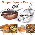 product_image_name-Generic-Stainless Steel Copper Deep Square Non-stick Frying Pan Set-1