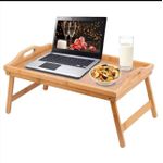 product_image_name-Generic-Bamboo wood Bed Tray With Foldable Legs Laptop Desk and for Breakfast In Bed Or Eating Tray-1