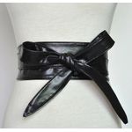 Waist Belt Black Leather Fashion Wrapping Belt