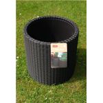 product_image_name-Keter-Round Planter Rattan Style - M - Anthracite / Brown-8