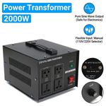 Generic Damp-Proof Heavy Duty Power Transformer DT-2000VA | 110V-220V Voltage Converter | Universal Sockets