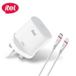 itel 12 Watts Fast iPhone Charger With Type-C to Lightning Cable