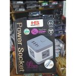 CUBE 4-WAYS POWER SOCKET, 3 USB,1 TYPE C FAST CHARGING PORTS