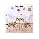 Generic Modern Portable Dining Table With + 4 Leg Wooden Chairs