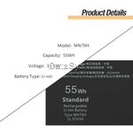 DELL XPS 9320 Series Laptop Battery 55Wh MN79H - image 2