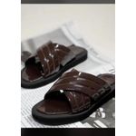 SIMPLE MEN BROWN SLIPPERS
