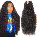 4Bundle Pack 16" Real Hair Unprocessed Waterwave Hair Bundle Weft Weave Extensions For Women