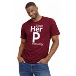 DAMBA Men’s “I Love Her Personality” T-Shirt – Casual Love Quote Cotton Tee