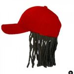 Reggaeman Red Face Cap With Black Dread