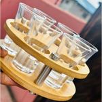 6-Hole Tequila Cocktail Liquor Shot Holder With Glass