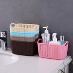 product_image_name-Generic-Set of Mini Woven Plastic Baskets For  Storage, Organizer, cosmetics,toiletries etc-5Units-5