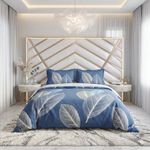Navy Blue Leaf Extra Large Bedsheet