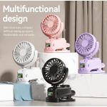 product_image_name-Generic-Mini Rechargeable Fan With Mist Spray humidifier and Digital Display With Clip+ Rotable Head-7