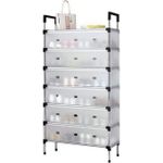 Fashion 7 Layer Multipurpose Dust Proof Seni-Transparent Shoe Rack Adjustable Storage Shelf - image 7