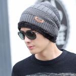 Fashion Men's Warm Winter Knitted Wool Hat - Grey - image 2