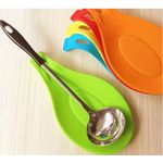 Generic 1pc Heat-Resistant Silicone Spoon Rest - Multipurpose Kitchen Mat for Spoons And Forks, Multi Color Selection - image 2