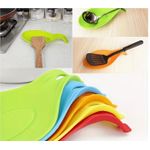 Generic 1pc Heat-Resistant Silicone Spoon Rest - Multipurpose Kitchen Mat for Spoons And Forks, Multi Color Selection - image 3