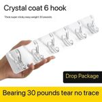 Generic Transparent Self-Adhesive 6-Hook Wall Hanger