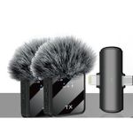 product_image_name-Generic-F15-2 AUDIBLE NOISE CANCELLATION DUAL WIRELESS MICROPHONE, Wireless Rechargeable Microphone For iPhone And Type C - Live Stream, Vlog, Interview Microphone - Professional Mini Microphone for iPhone & Android-4