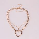 product_image_name-Fashion-Multi-layer Moon And Heart Pendant Chain Necklace For Women.-3