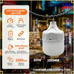 LM LM-80W-Small Portable Compact Fluorescent Bulbs, rechargeable bulb home user outside Super bright Cool White