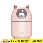 product_image_name-Generic-300ml Cute Cat Pink Portable USB Humidifier with Ambient RGB Light, Ultra Quiet Cool Mist, Rechargeable Indoor Air Moisturizer for Better Sleep and Dry Skin Relief in Bedroom, Office, Yoga, Indoor Spaces--Perfect Gift for Wife ,GF in Dry Season-1