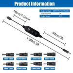 Generic USB C to DC 5V/9V/12V/15V/20V Cable with 8 DC Conversion Heads and LED Display Screen - image 6