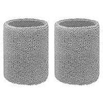 product_image_name-Generic-2Pcs Cotton Sweat Wristband Sweat Band For Sport & Gym - Grey-1